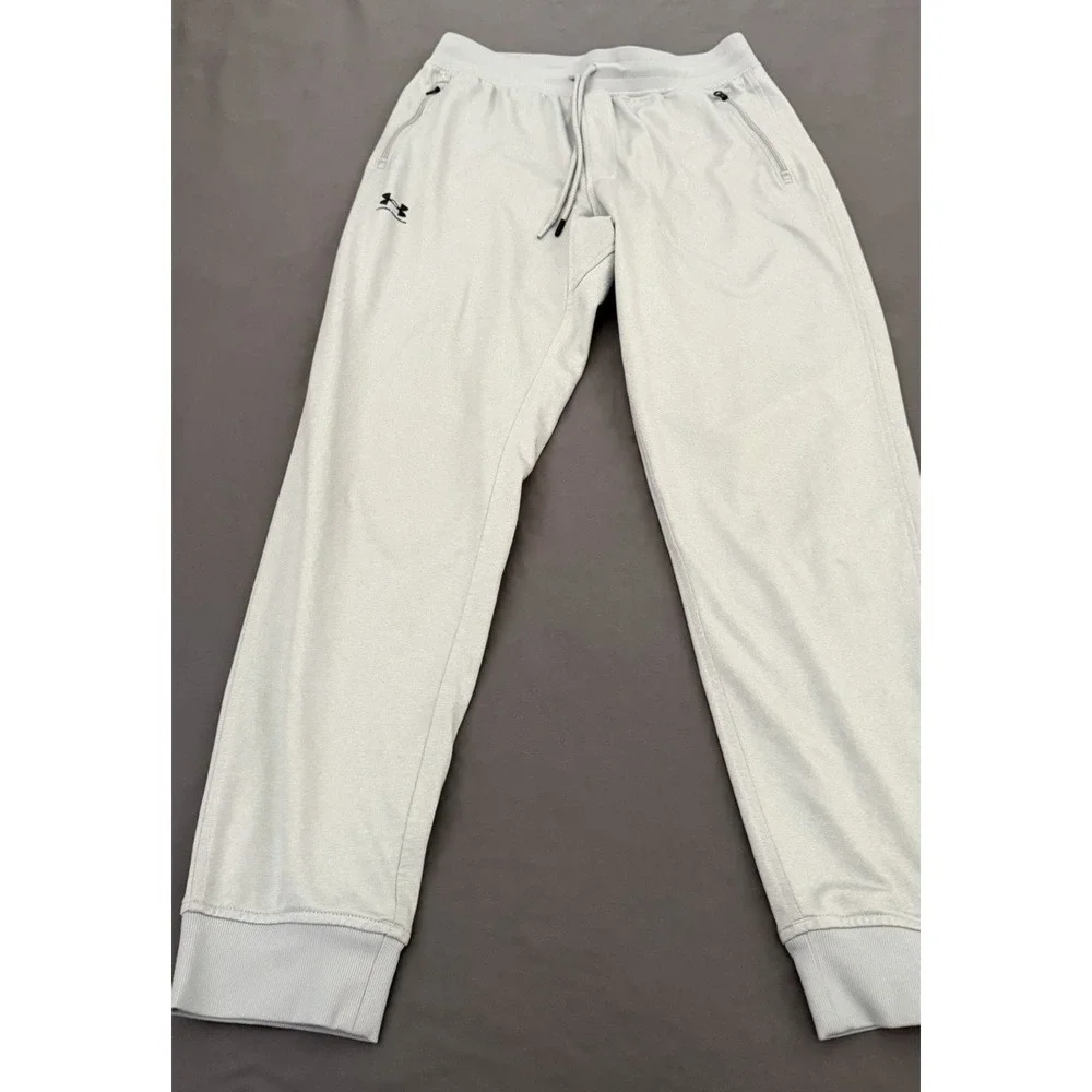 Under Armour Sweatpants Mens Large Gray Knit Jogger Zip Pockets Athletic 1366207